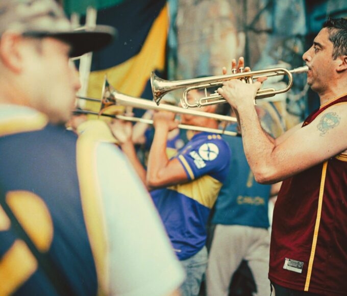 man playing trumpet in argentina