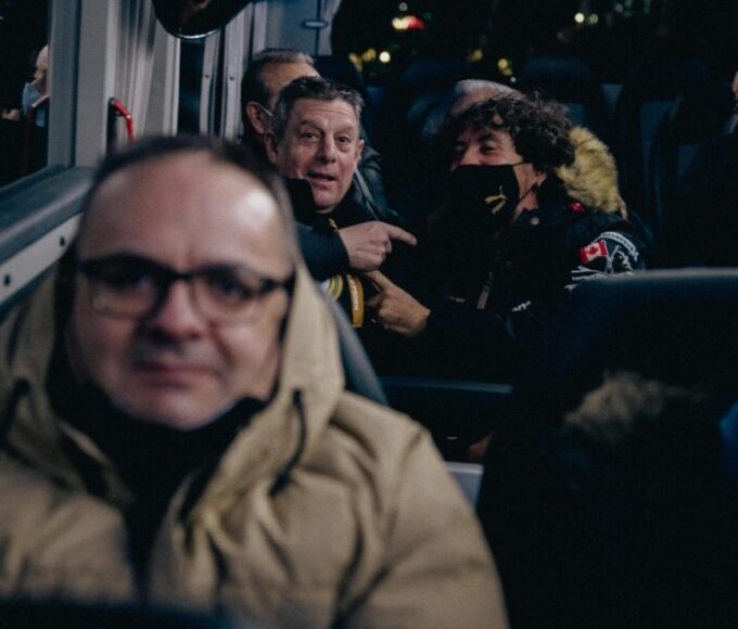 men on bus in naples