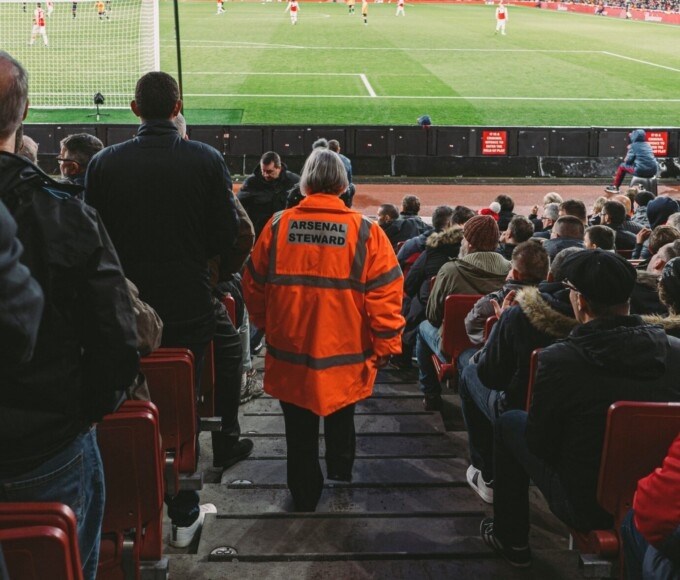 football stadium arsenal with steward