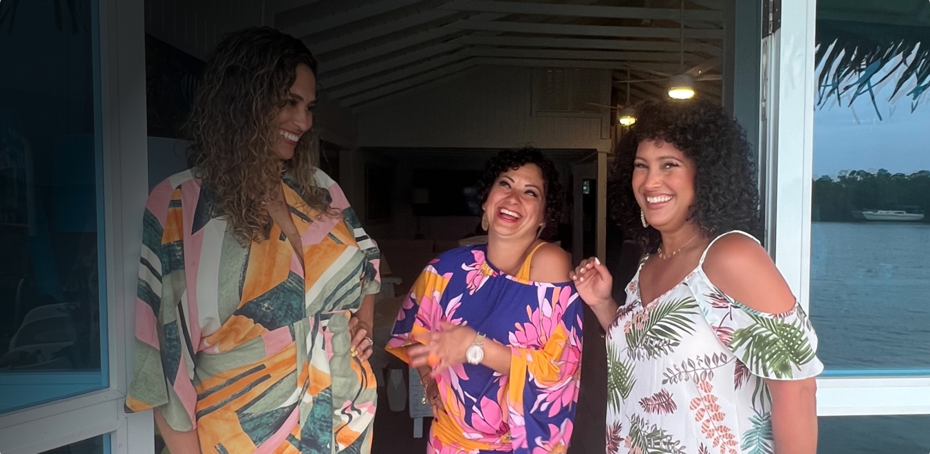 women laughing and smiling