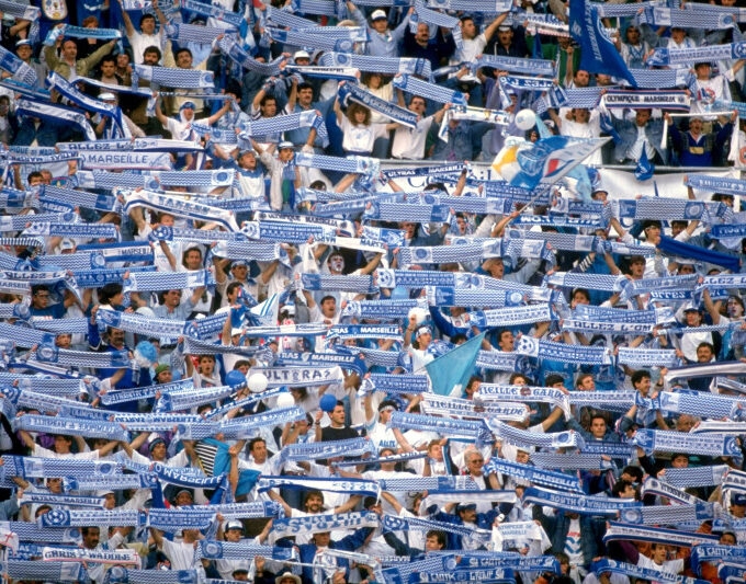 football stadium scarf banners being shown