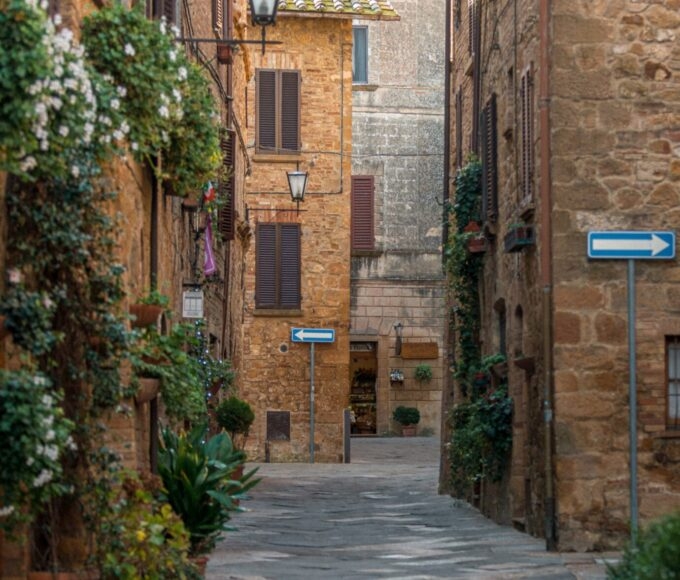 tuscany architecture and small town roads