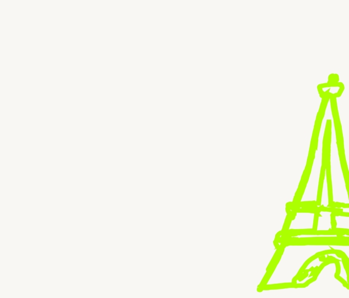 Eiffel tower in neon green